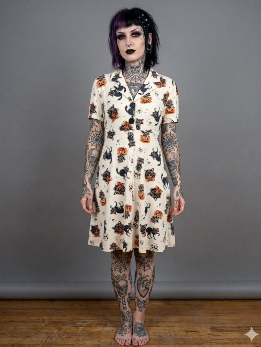 Sourpuss Black Cats Rosie Dress, VGUC, Size L